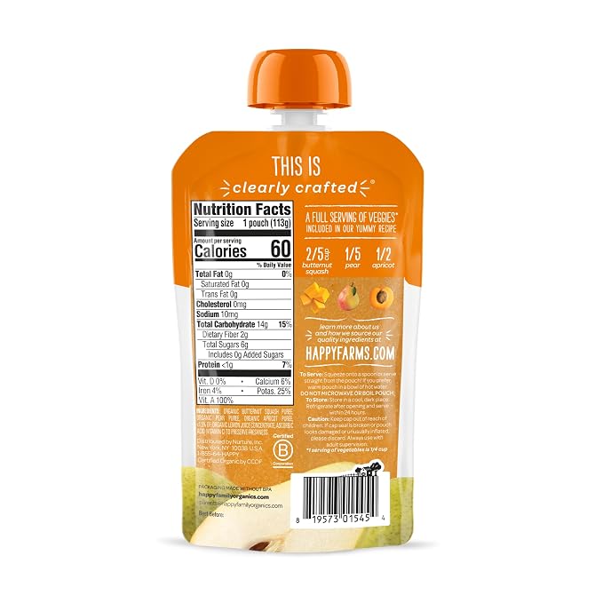 Happy Baby Organics Stage 2 Baby Food Pouches, Gluten Free, Vegan & Healthy - Image 2