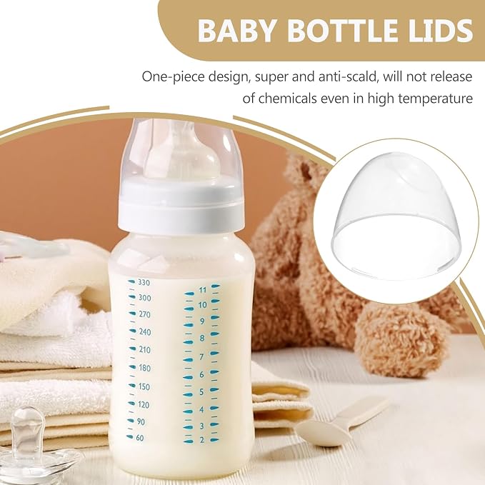 Homoyoyo 4pcs Baby Bottle Replacement Caps: Wide-Mouth Caps Reusable Baby - Image 3