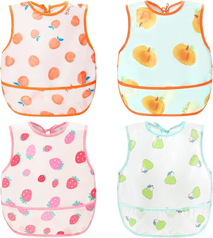 Accmor Baby Bibs, Waterproof Baby Toddler Bibs, Apron Smock Bib by Accmor