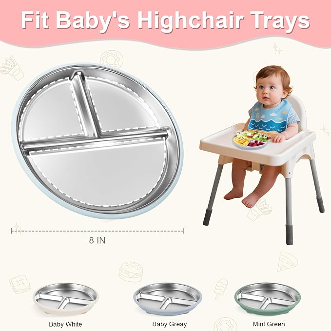 Bella’s Friends Stainless Steel Baby Plates - Image 2