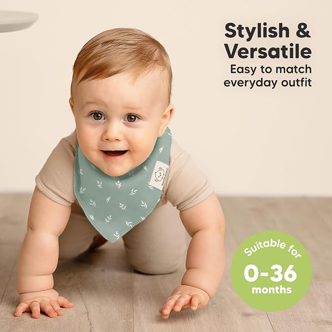 8-Pack Organic Baby Bandana Bibs - Image 4