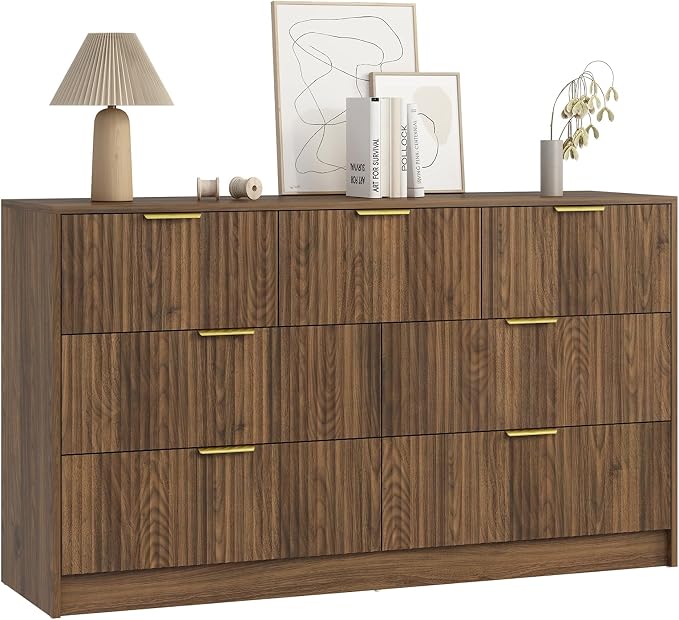 7 Drawers Dresser for Bedroom，55" Wide Fluted Dresser - Image 9