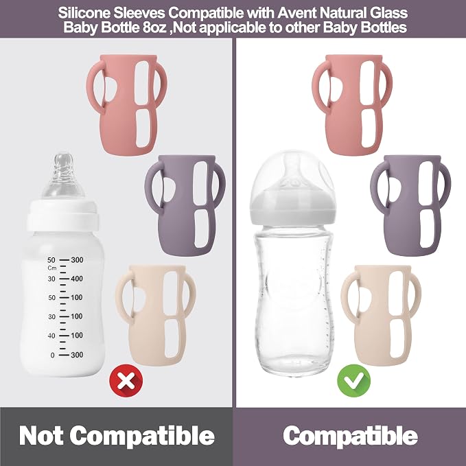BUSOHA 3 Pack Silicone Sleeves for Avent Baby Bottles - Image 2