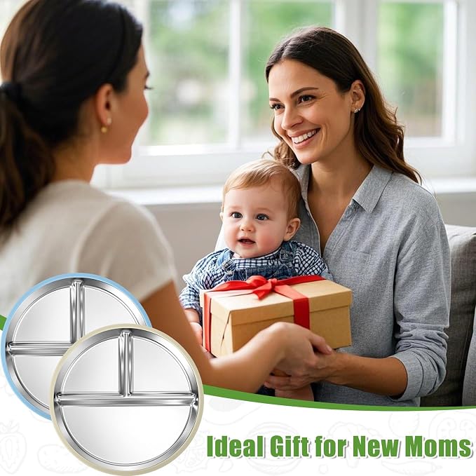 BUSOHA 2 Pack Stainless Steel Kids Plate - Image 9