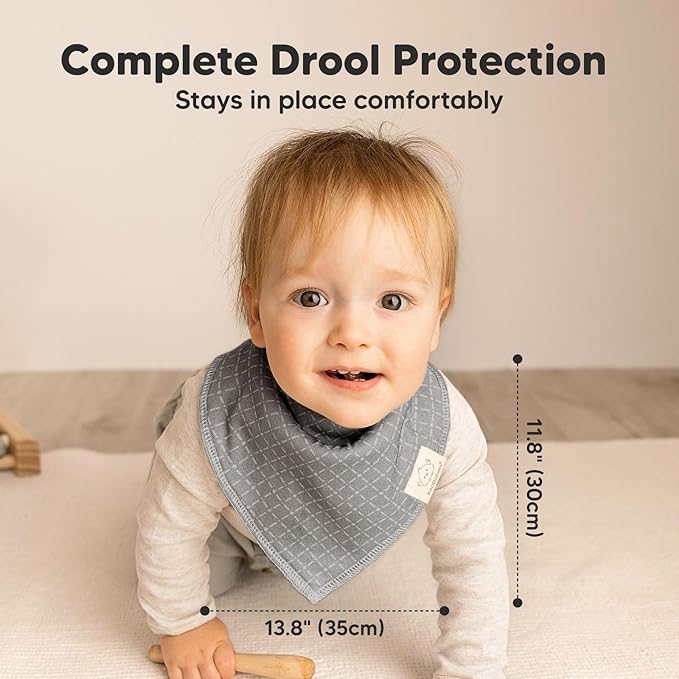 8-Pack Organic Baby Bandana Bibs - Image 7