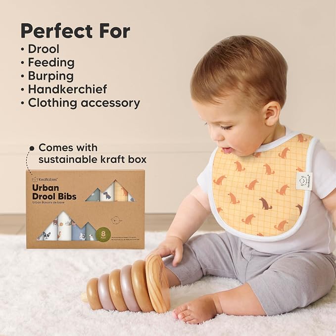 8-Pack Organic Baby Bibs for Boys, Girls - Image 7