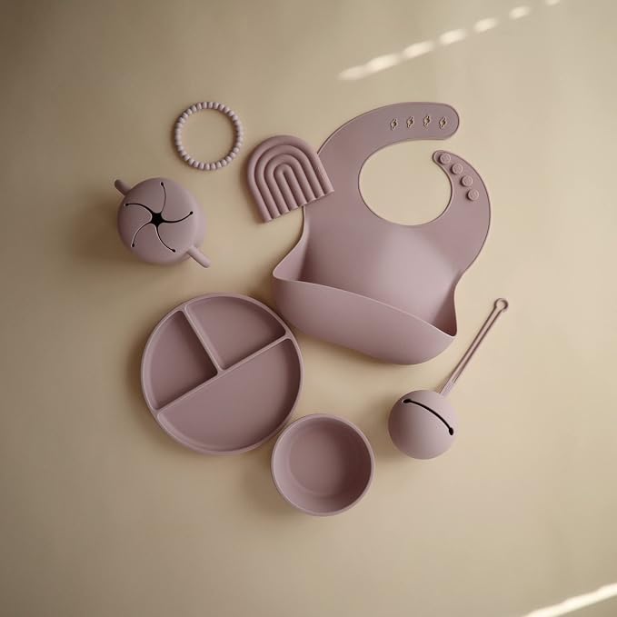 mushie Silicone Baby Bib | Adjustable Fit Waterproof Bibs - Image 3