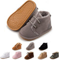 Baby Unisex Warm Snow Boots Newborn Leather Fur Lace Up Ankle Anti-Slip Rubber by ZoolarForBaby