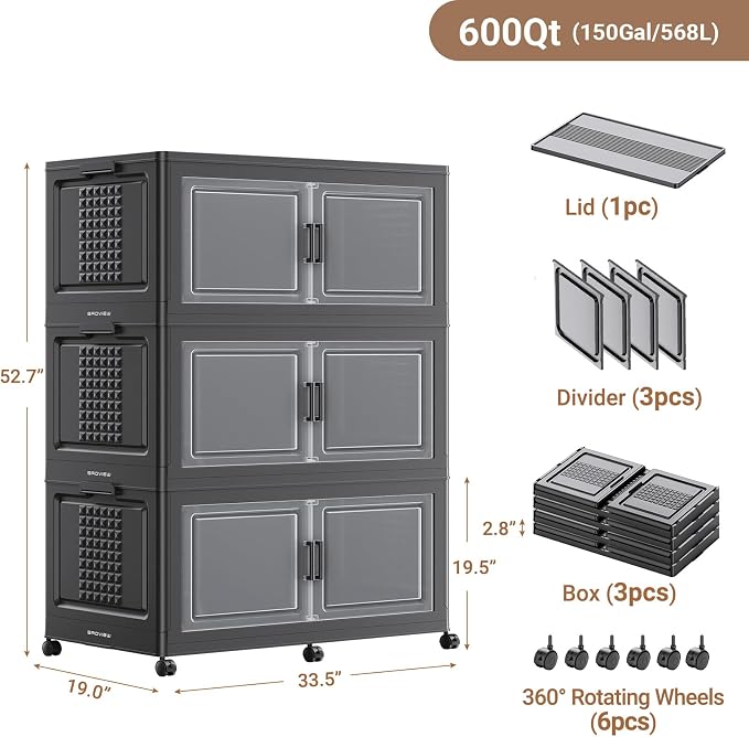BROVIEW 600Qt Plastic Storage Bins - Image 2