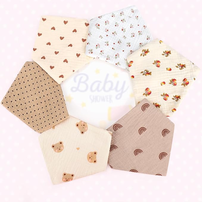 Accmor Muslin Baby Drool Bibs 6 Pack Baby Bandana Drool Bibs Soft Cotton Baby - Image 9