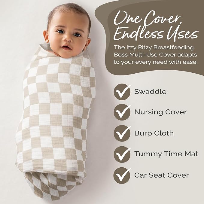 Itzy Ritzy Breastfeeding Boss Multi-Use Cover – A Nursing Cover, Car Seat Wrap - Image 4