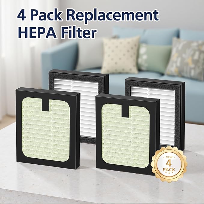 4 Pack HEPA Filter Replacement for Baby Brezza Baby Bottle Washer Pro, High - Image 7
