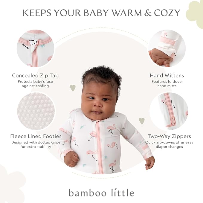 Bamboo Little Soft Baby Footie Pajamas, Baby Clothes, Newborn Sleepers - Image 2
