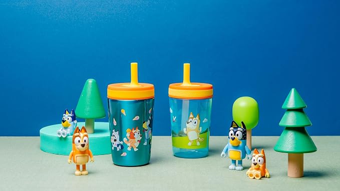 Zak Designs Bluey Kelso Tumbler Set, Leak-Proof Screw-On Lid - Image 10
