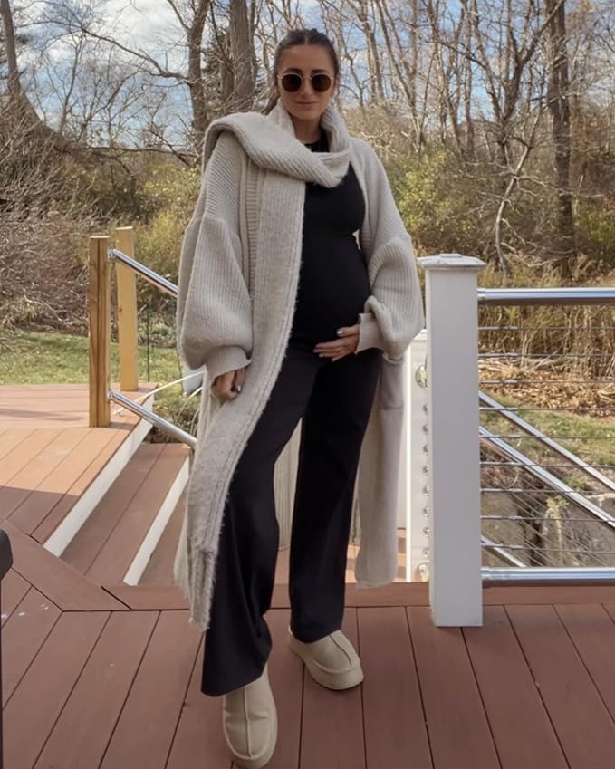 G4Free Maternity Pants Over The Belly Yoga Dress Work Pregnancy Pants Stretchy - Image 2