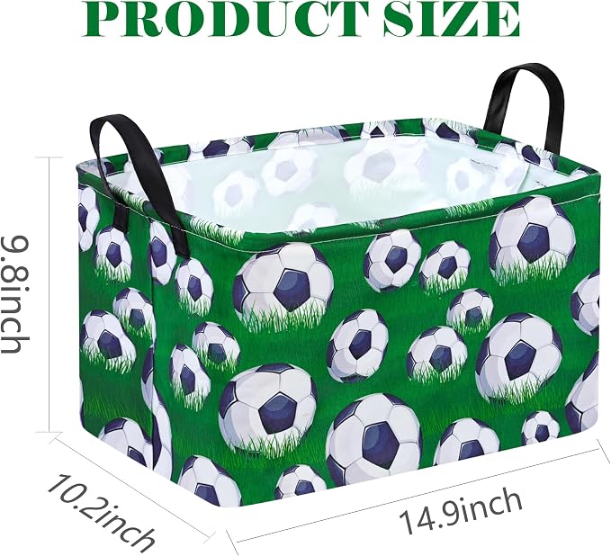 Rectangle Football Pattern Kids Gift Storage Basket Shelf Storage Basket - Image 7