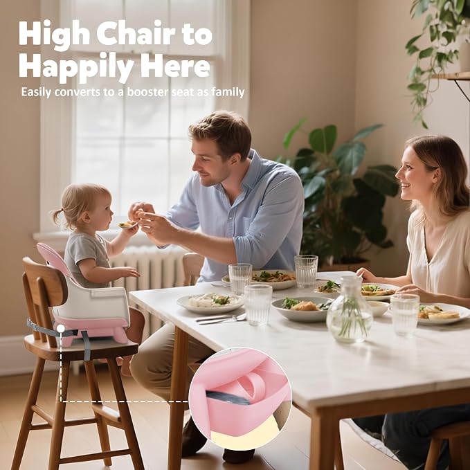 8 in 1 Wooden High Chairs for Babies Toddlers, Convertible to Booster Seat - Image 6