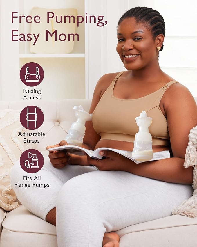 Momcozy Hands Free Pumping Bra, Adjustable Breast-Pumps Holding and Nursing Bra - Image 2