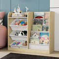 Natural Kids Wood Bookshelf Toy Storage Box Organizer Shelf W/4 Removable by HedoAjim