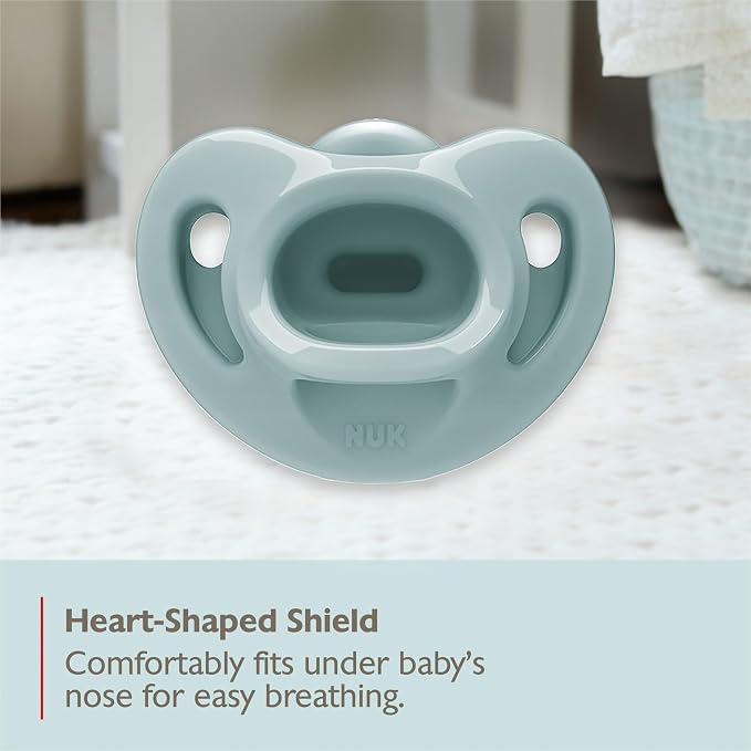 NUK 100% Silicone Comfy Orthodontic Pacifiers, 0-6 Months, Neutral Fashion - Image 6