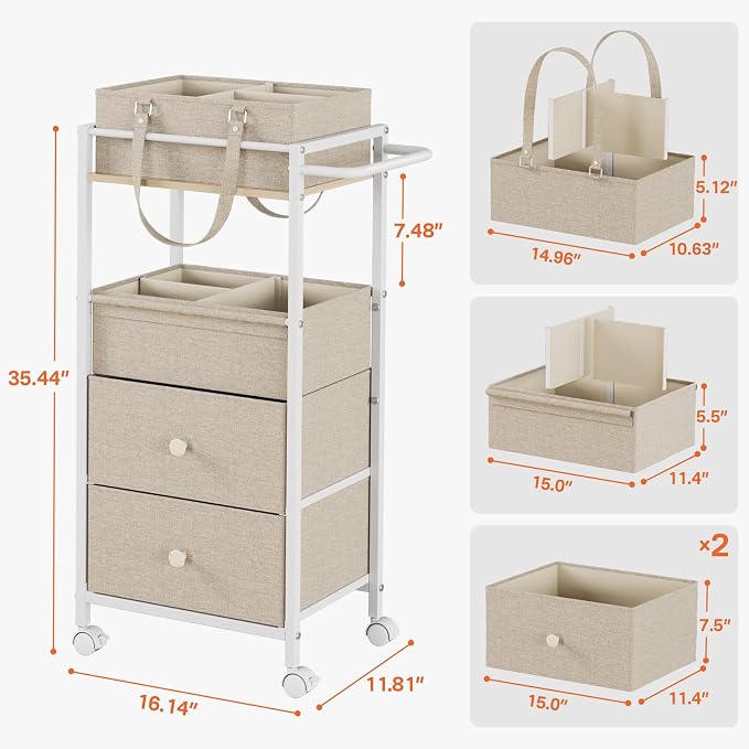 Baby Diaper Caddy Organizer Cart - Image 2