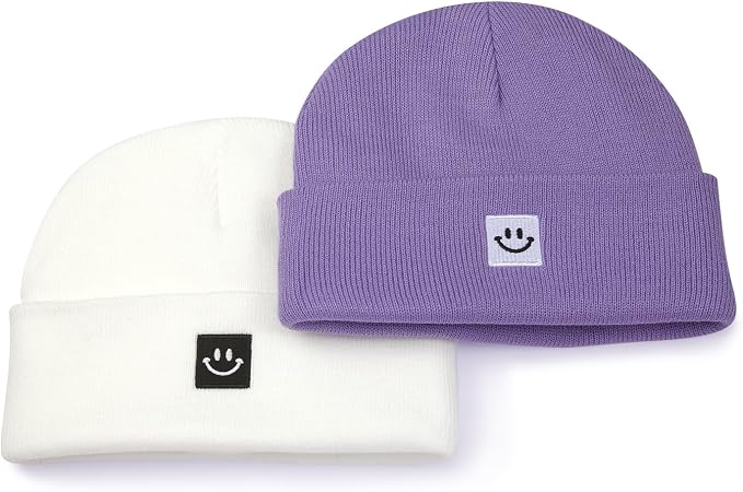 MaxNova 2 Pack Baby Beanie Fleece Lined Knit Toddler Hat - Image 2