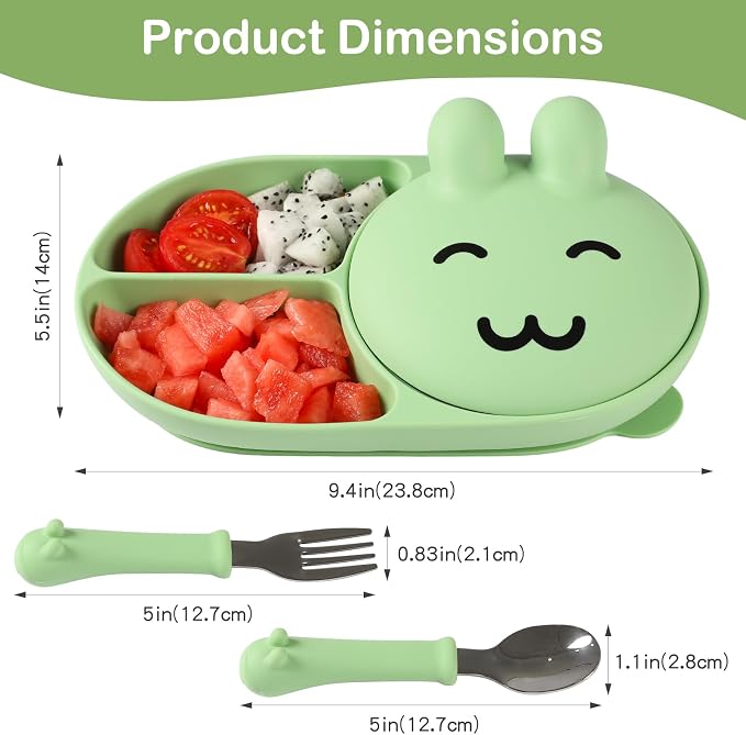 Silicone Baby Plate, Self-feeding of infants after weaning, 100% Food Grade - Image 4