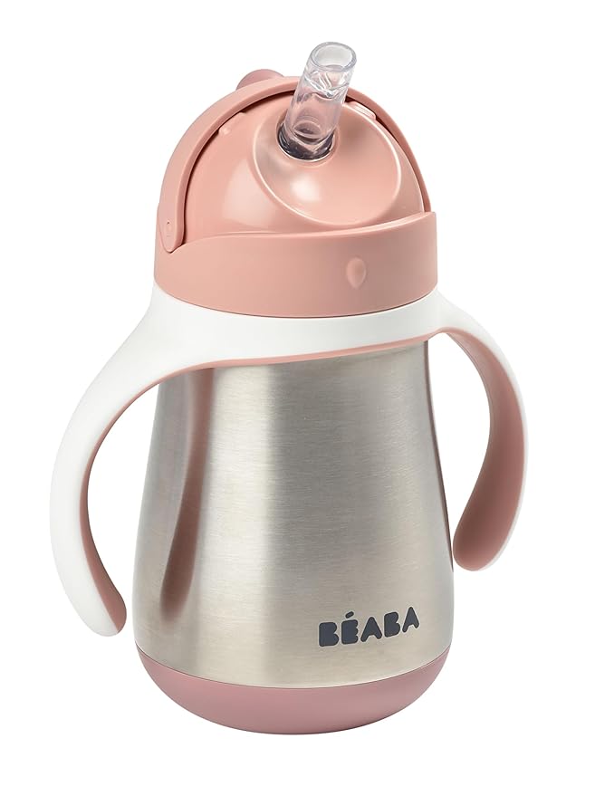 BEABA Stainless Steel Straw Sippy Cup, Insulated Toddler Cups Spill Proof by BEABAUSA