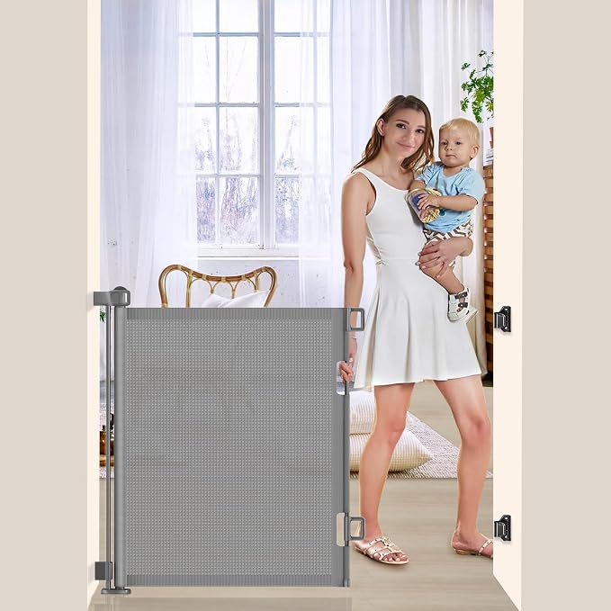 55 inch Retractable Baby Gates, EZIGO Extra Wide Baby Gate by EZIGO