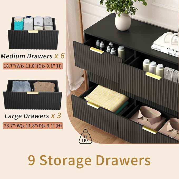 9 Drawer Dresser for Bedroom - Image 7
