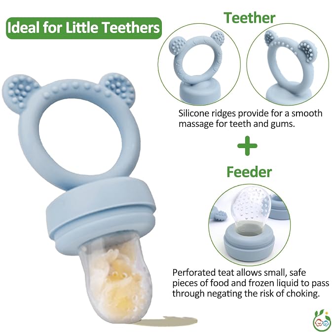 Silicone Baby Fruit Food Feeder & Mini Freezer Nibble Tray, Breastmilk Popsicle - Image 5