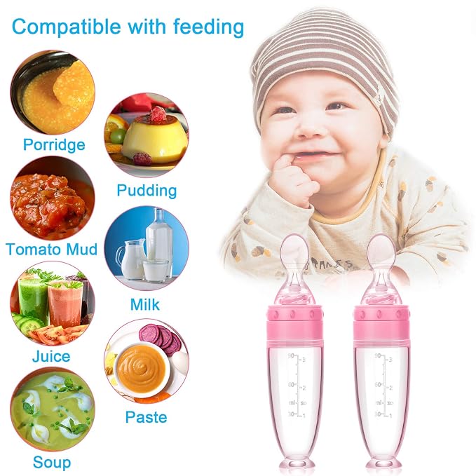 2 Pieces Silicone Baby Spoons Baby Feeding Spoon - Image 3
