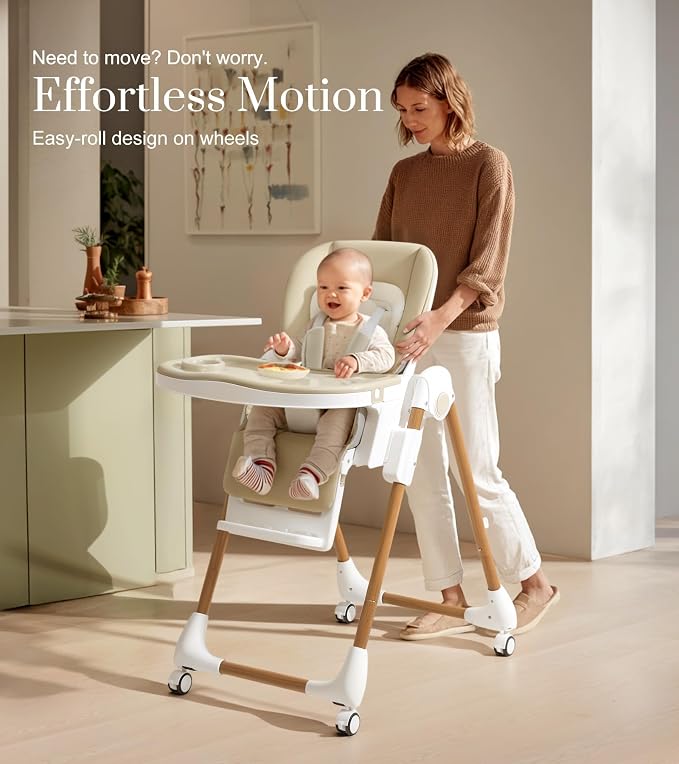 Mallify Foldable High Chairs for Babies and Toddlers, 3-in-1 Convertible Baby - Image 3