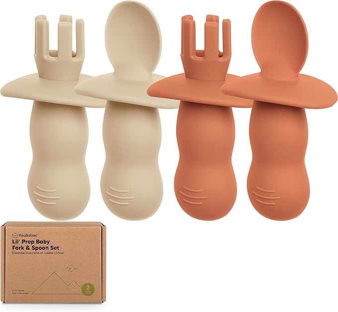 KeaBabies 4-Pack Silicone Baby Spoons and Forks Set by KeaBabies
