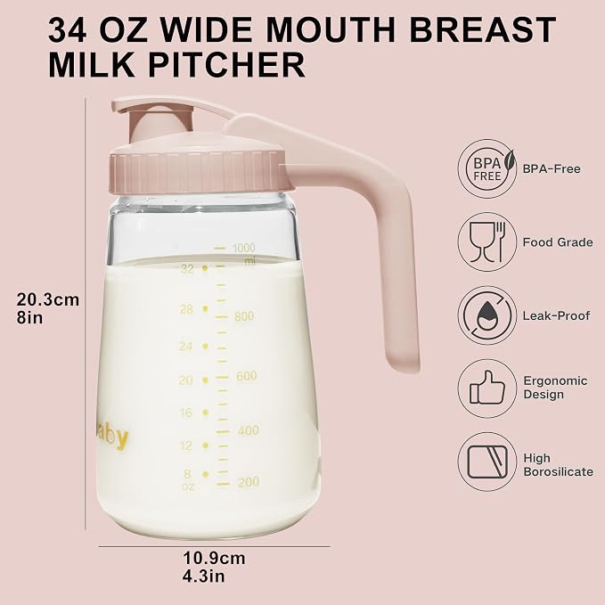 34oz Breast Milk Pitcher, Breast Milk Storage Containers - Image 2