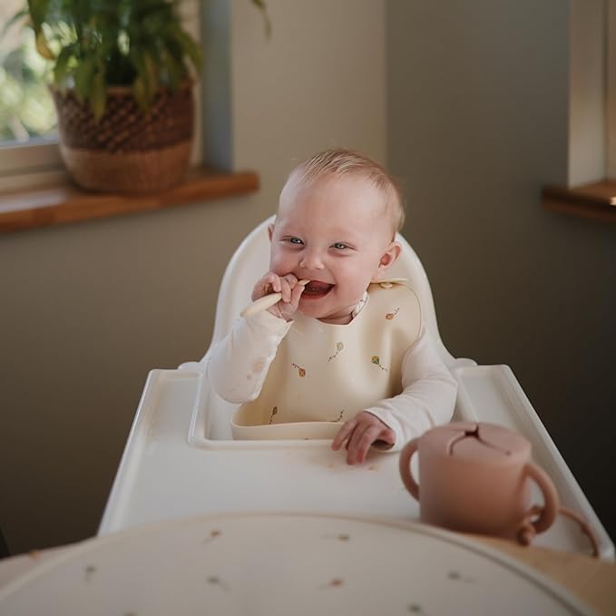 mushie Silicone Baby Bib | Adjustable Fit Waterproof Bibs - Image 5
