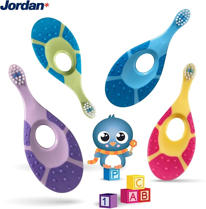 Jordan* | Step 1 Baby Toothbrush | 0-2 Years, Soft Bristles, BPA Free | Green & - Image 9