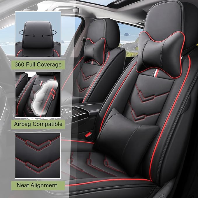 Leather Car Seat Covers Fit for LR Range Rover Evoque 2019-2025, 5 Seater - Image 2