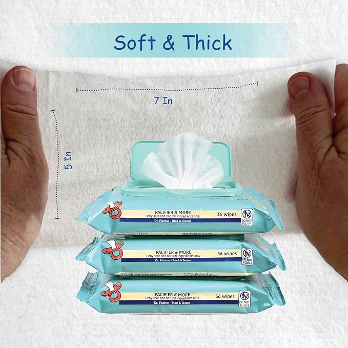 Dr. Fischer Pacifier Wipes, 100% Food Grade, Non-toxic - Image 5