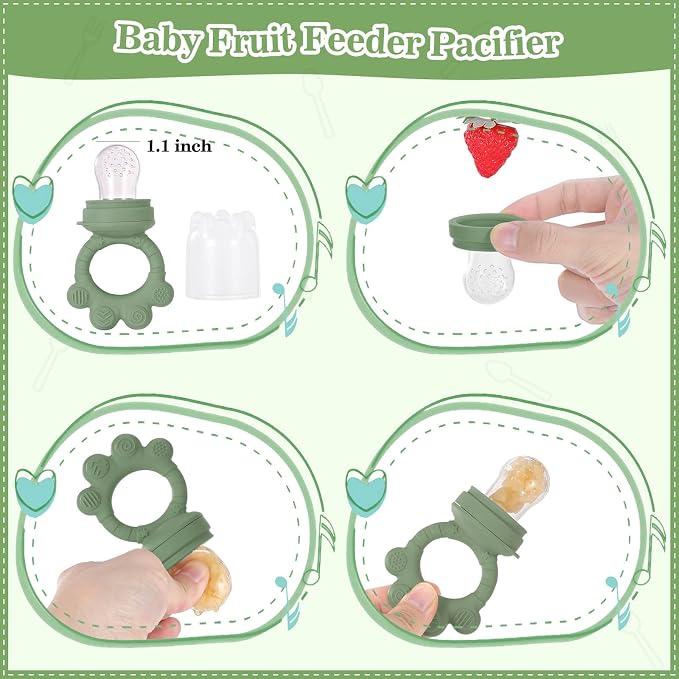 BXLL Olive Green 10 Pcs Baby Led Weaning Supplies - Image 5