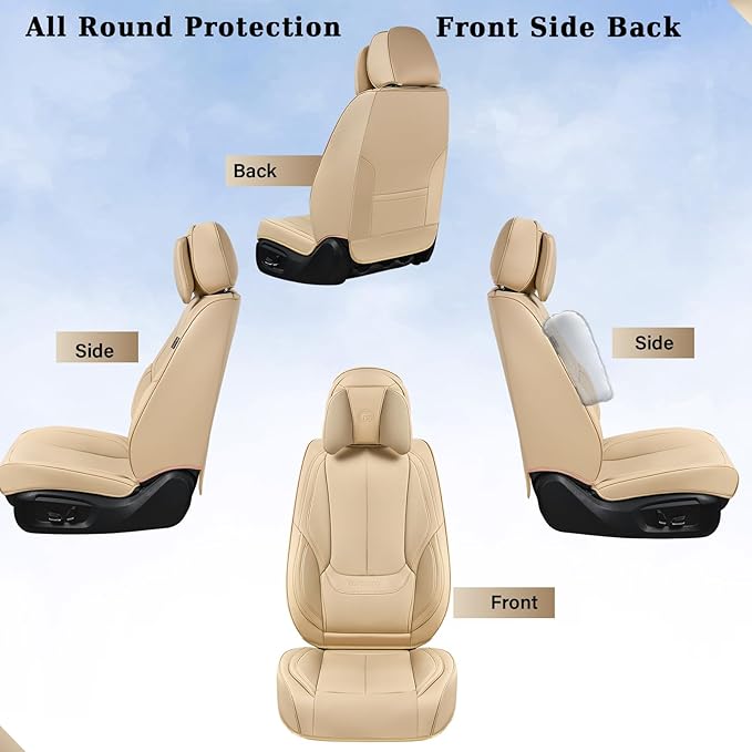Coverado Universal Seat Covers Front, Waterproof Nappa Leather Car Seat Covers - Image 4