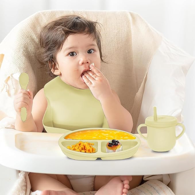 100% Silicone Baby Feeding Set, BPA Free Baby Dishes Set - Image 2