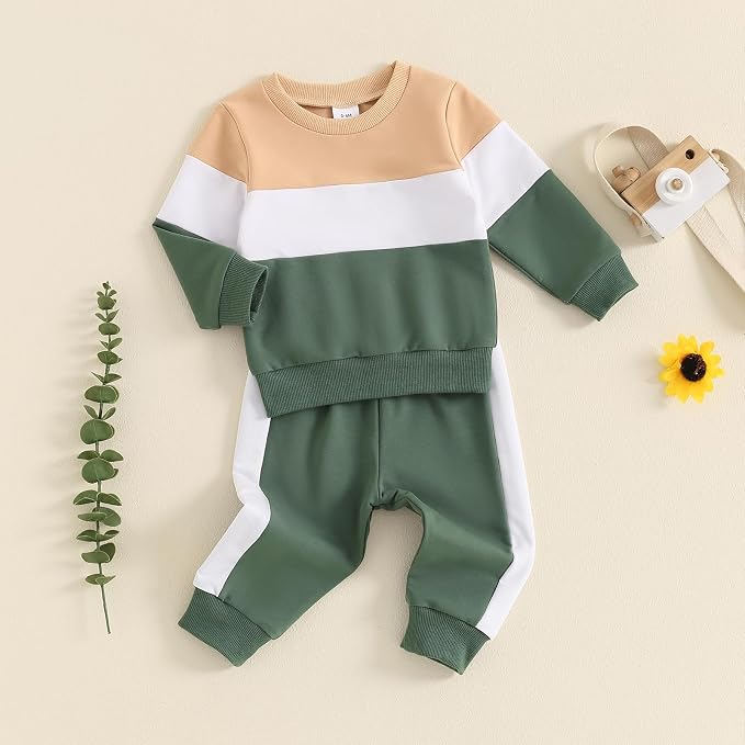 Toddler Baby Boy Fall Outfits Long Sleeve Crew Neck Pullover Sweatshirt + - Image 2