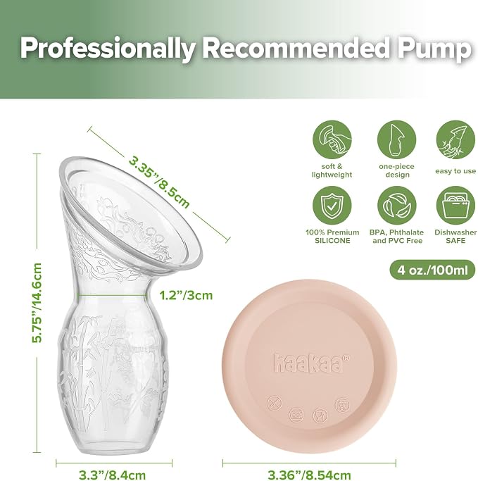 haakaa Manual Breast Pump & Silicone Cap Combo - Image 2