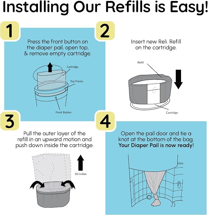 Reli. Diaper Pail Refill Bags, Compatible - Image 6