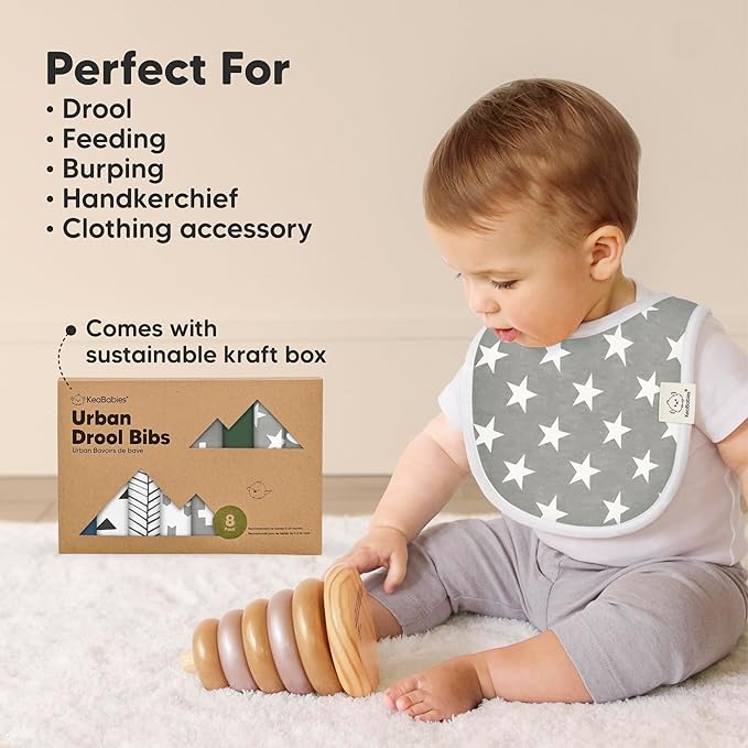 8-Pack Organic Baby Bibs for Boys, Girls - Image 7