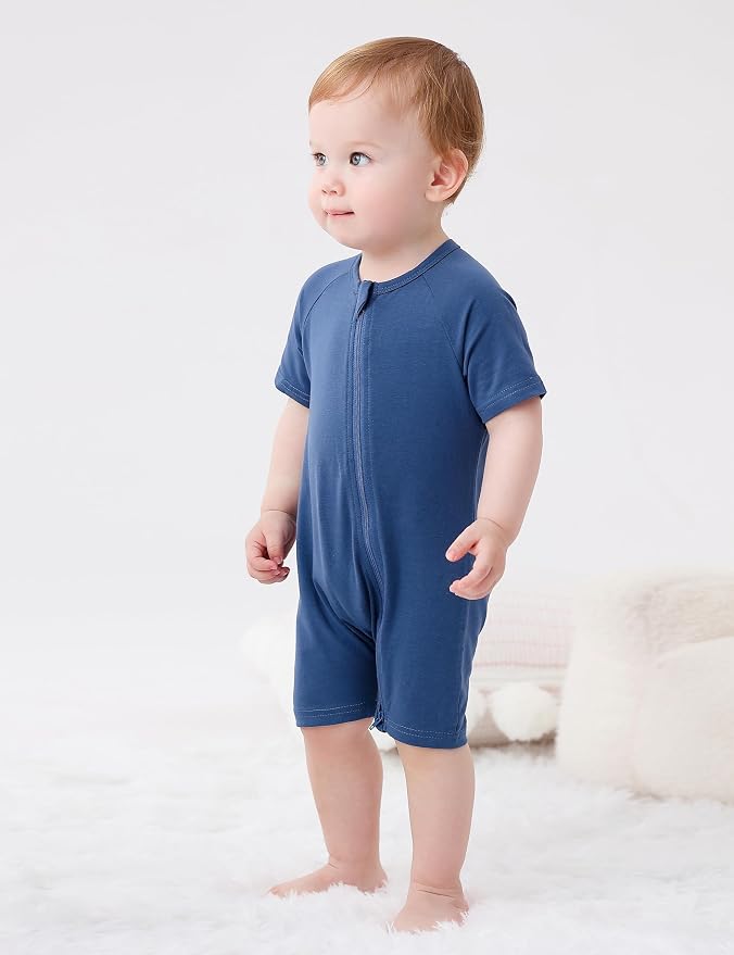 JunNeng 2 Pack Footless Long/Short Sleeve Baby Romper - Image 4