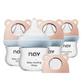 Natural Glass Baby Bottle for Breastfeeding Babies, 3oz Newborn Anti-Colic Baby by yanyoyo