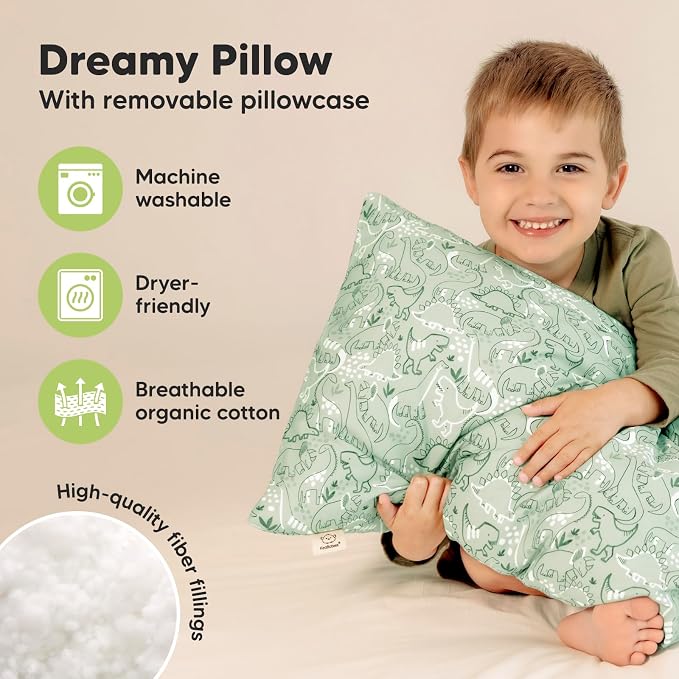 KeaBabies Toddler Pillow with Pillowcase, Jumbo 14X20 - Image 4