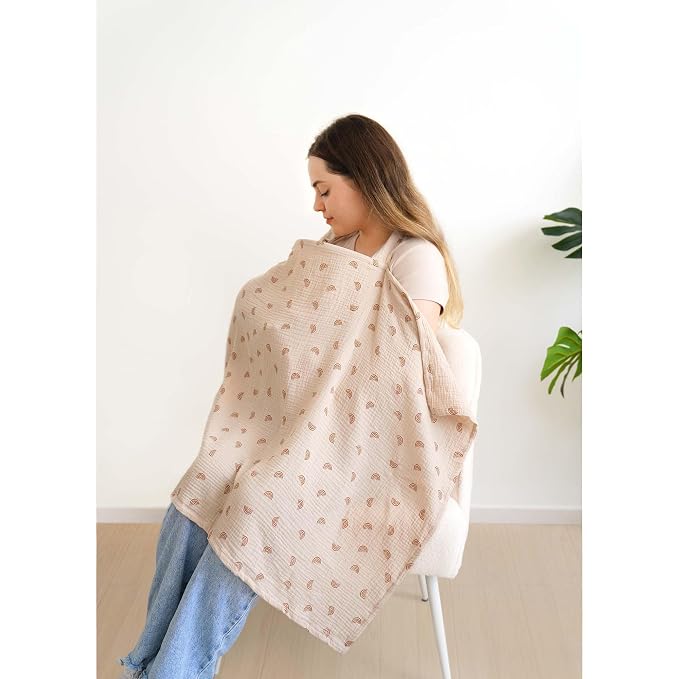 Muslin Nursing Covers for Breastfeeding, Privacy Breast Feeding Cover - Image 5